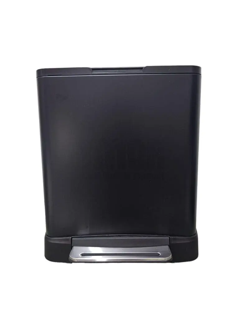 פח אשפה מלבני למטבח 20 ליטר נירוסטה שחור