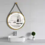 מראת קיר עם תאורה זהב