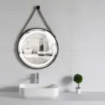 מראת קיר עם תאורה שחור