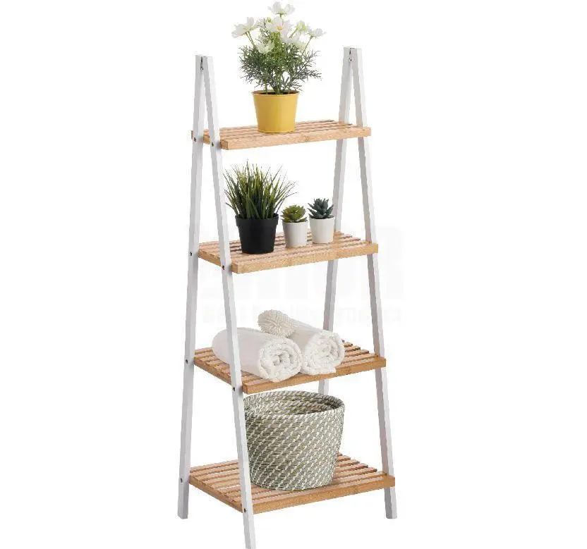 סולם במבוק מדורג ארבעה מדפים