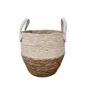 סל בינוני טבעי עם לבן