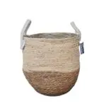 סל גדול טבעי עם לבן