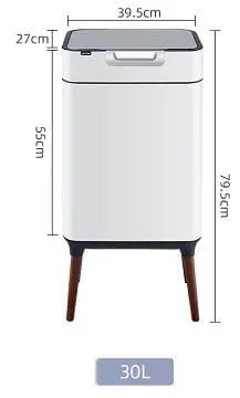 פח אשפה על רגלים 30 ליטר דגם CATANIA בגימור לבן