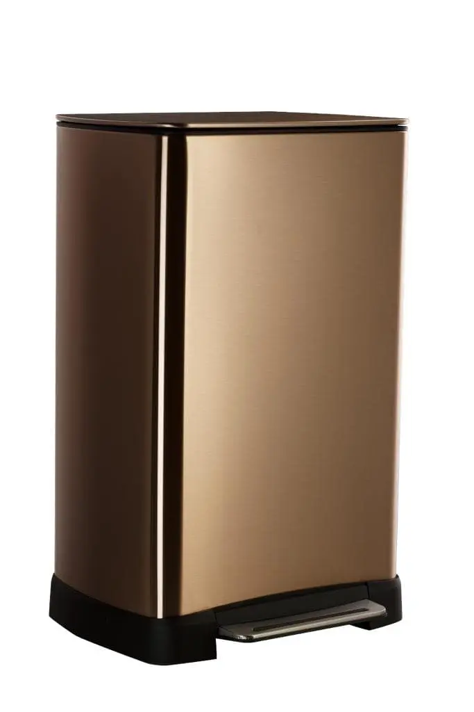 פח אשפה 30 ליטר נירוסטה עם דוושה גימור רוז גולד