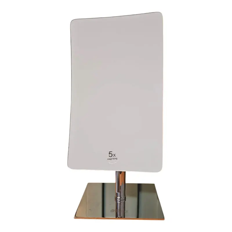 מראה מגדילה מלבנית מונחת עם בסיס מלבני בהגדלה של פי 5 ניקל