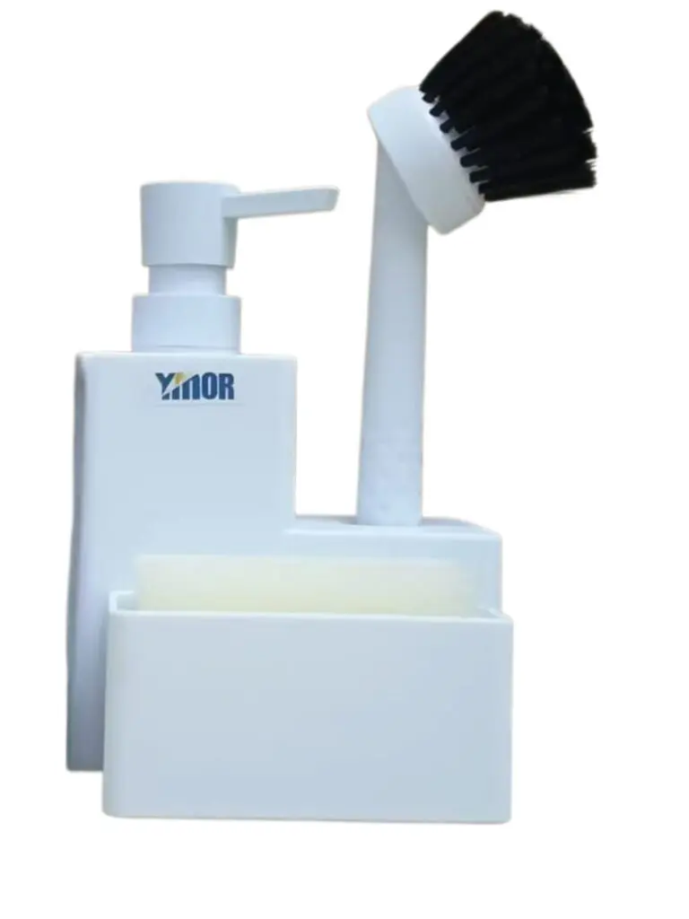 מעמד לסבון כלים עם מברשת לבן